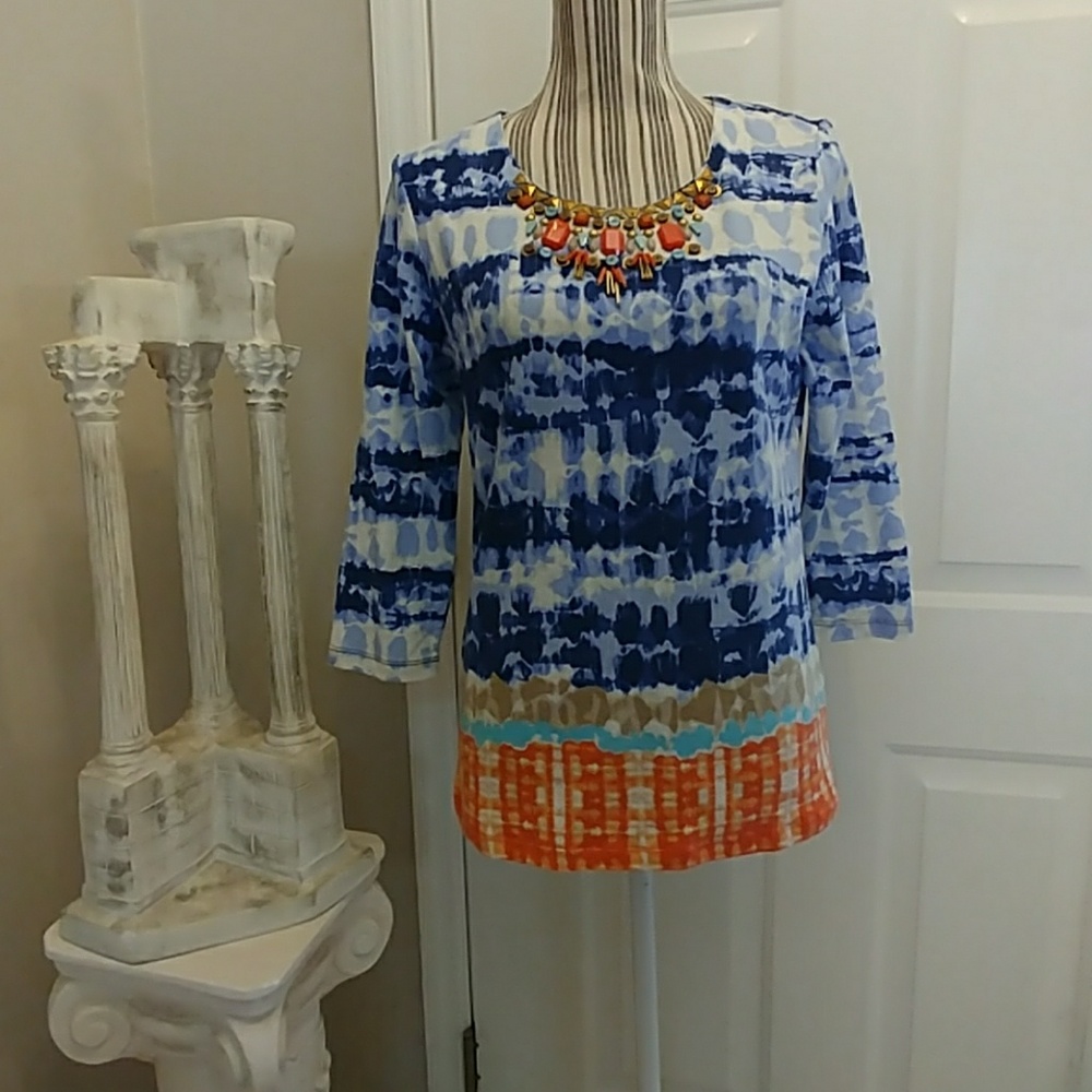 Ruby Rd. Beaded Ombre Striped Tunic - image 1